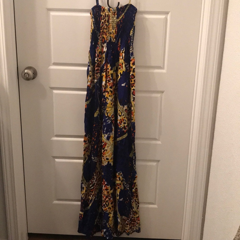 Green and yellow summer dress